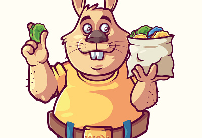 Easter Bunny illustration logo vector