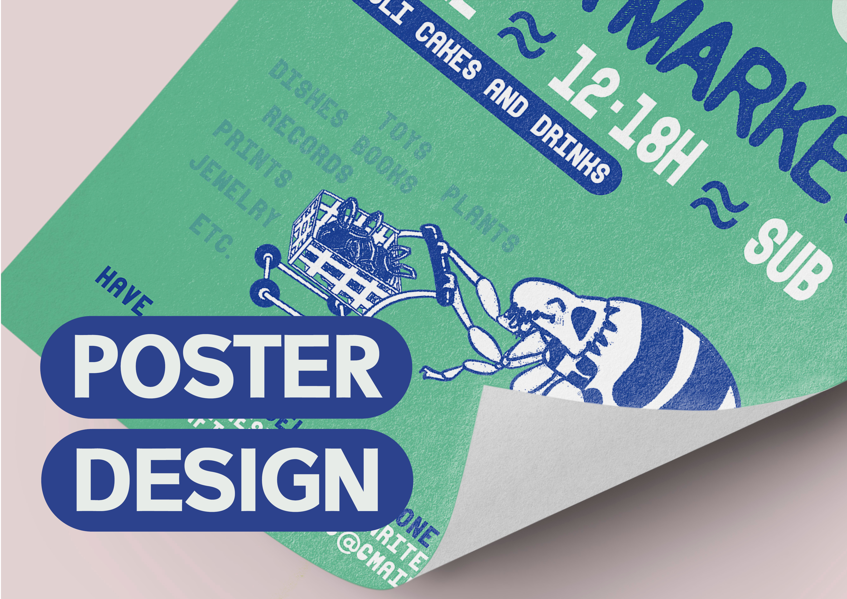 Poster Design animal creative creative ideas design design poster flea flea market flea market poster illustrator in design media pirnt media design poster poster design print media promotional design