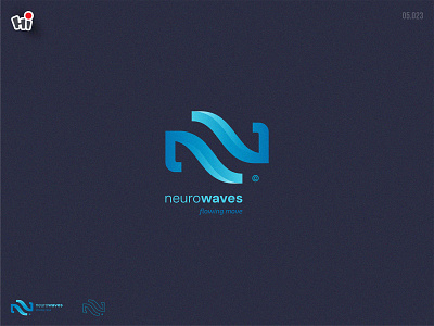 N Logo branding colorful creative design entertainment graphic design logo n logo technology waves