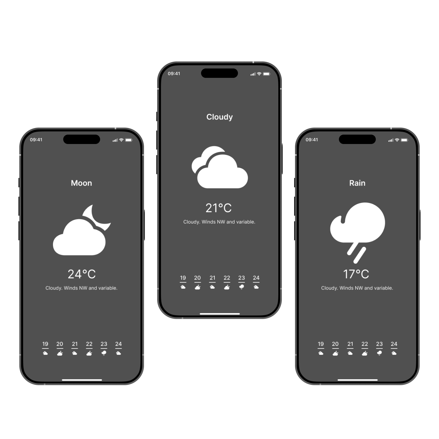 Night Weather App Ui Design 3d animation app branding couldy design graphic design illustration logo motion graphics rain typography ui ux vector weather