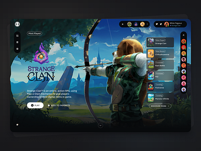 Virtual Worlds Launcher - Web3 Homepage community crypto game launcher games hero homepage launcher main screen metaverse mobile modern ui ux virtual worlds web site web3