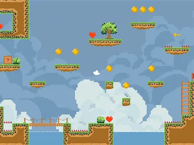 Platformer Tilemap 2 2d 2d asset design environment art game game art pixel art tilemap ui