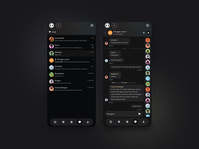 Group Chat - Messages (Mobile) chat chat group community crypto inbox messager messages mobile mobile app modern responsive social network ui ux web app web design web site web3