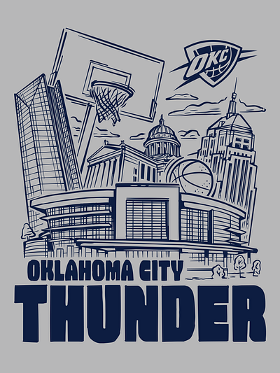 OKC Thunder City View Design branding design graphic design illustration logo vector