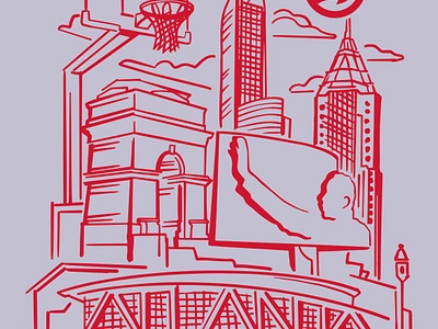 ATL Hawks City View Design branding design graphic design illustration logo vector