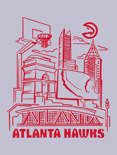 ATL Hawks City View Design branding design graphic design illustration logo vector