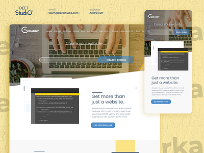 Landing Page Design for Godaddy.com design graphic design ui ux web webdesign