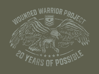 Wounded Warrior Project 20 Year Anniversary Illustration branding design graphic design illustration vector