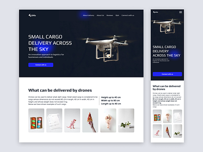 Cargo Delivery by Drones delivery design drons mobile web