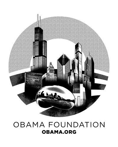 Obama Skyline Chicago Concept branding design graphic design illustration vector