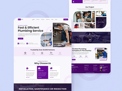Plumbing Website homepage UI Design branding home service plumbing public service ui design website homepage