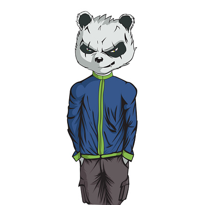 Angry panda anime character design 3d animation branding graphic design motion graphics ui