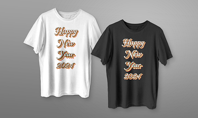 Happy New Year t-shirt design apparel black branding calligraphy design festival graphic design happy new year holiday illustration new year retro sweater t shirt t shirt design trendy typography unique vintage welcome