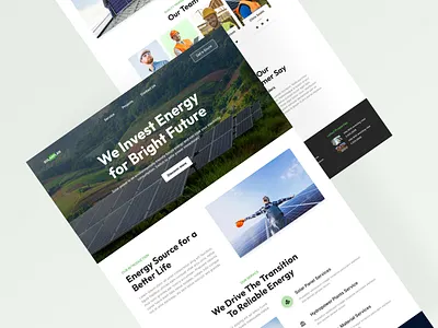 Solar plan Website design concept industry solar solarplan ui design website design
