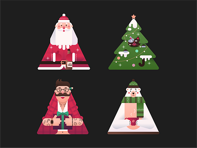 Christmas characters 2023 character christmas design graphic design illustration mascot new year santa