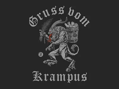 Krampus christmas graphic design gruss vom krampus illustration krampus santa