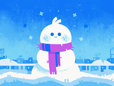⛄ christmas cute holidays landscape night snowman winter