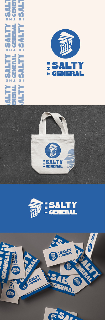 The Salty General blue brand identity branding captain food fun general geometric geometric logo graphic design iconic logo ocean rhode island salty sandwich sandwich shop sea