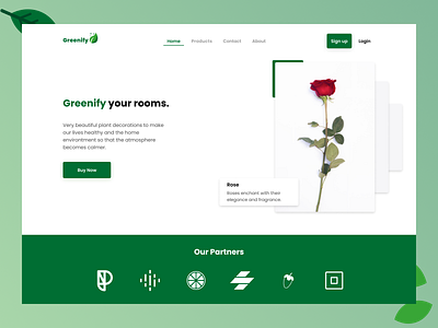 Greenify - Home Decoration Website UI Design branding design green ui ux website design