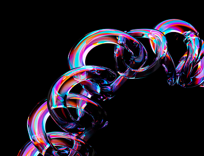 Glass chain 3d art blender design graphic design nft render vector