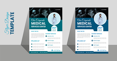 Creative modern flyer template design. brochure business clinic company design doctor flyer graphic ideas layout marketing medical modern professional services template vector