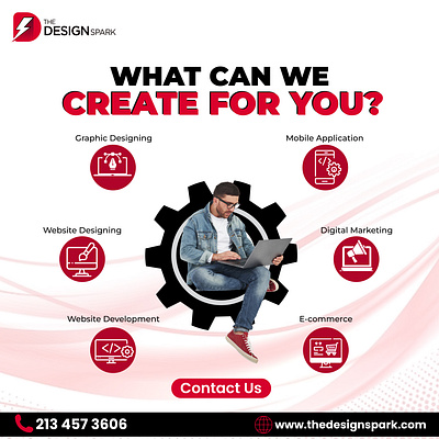 What can we create for you? apparel branding design digital marketing digital services energy graphic design illustration logo merch mobile application ui vector web development