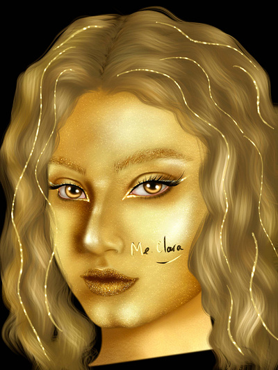 Golden makeup - Digital art branding digital art digital tutorial gold makeup graphic design makeup makeup idea
