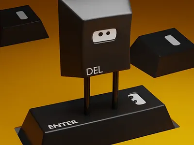 Animated keys 3d animation graphic design ui