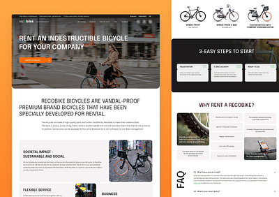 Bicycle rental for companies - Website bicycle cycling design desktop rental ui ux website