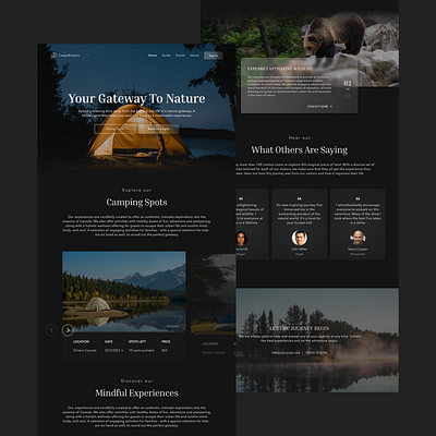 CampWander Website design graphic design ui ux website