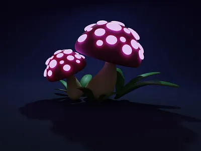 Mashroom 3d blender graphic design ui