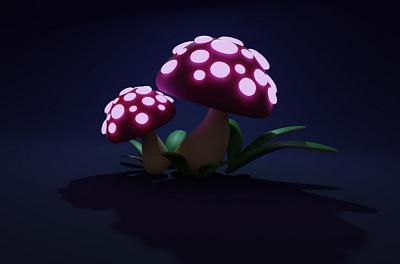 Mashroom 3d blender graphic design ui