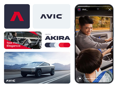 ِAVIC Driverless Car Brand branding graphic design logo
