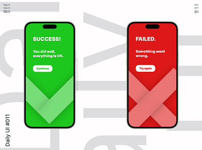 Daily UI 011 - Flash Message 011 11 app branding daily dailyui design fail flash graphic design message messages navigation success ui ux