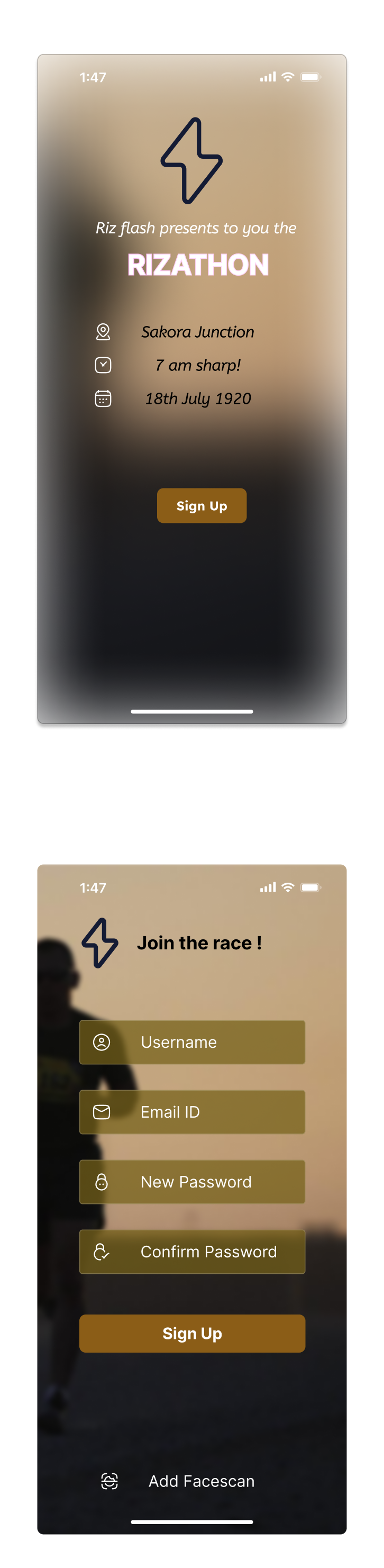 SIGN UP MOBILE UI ui