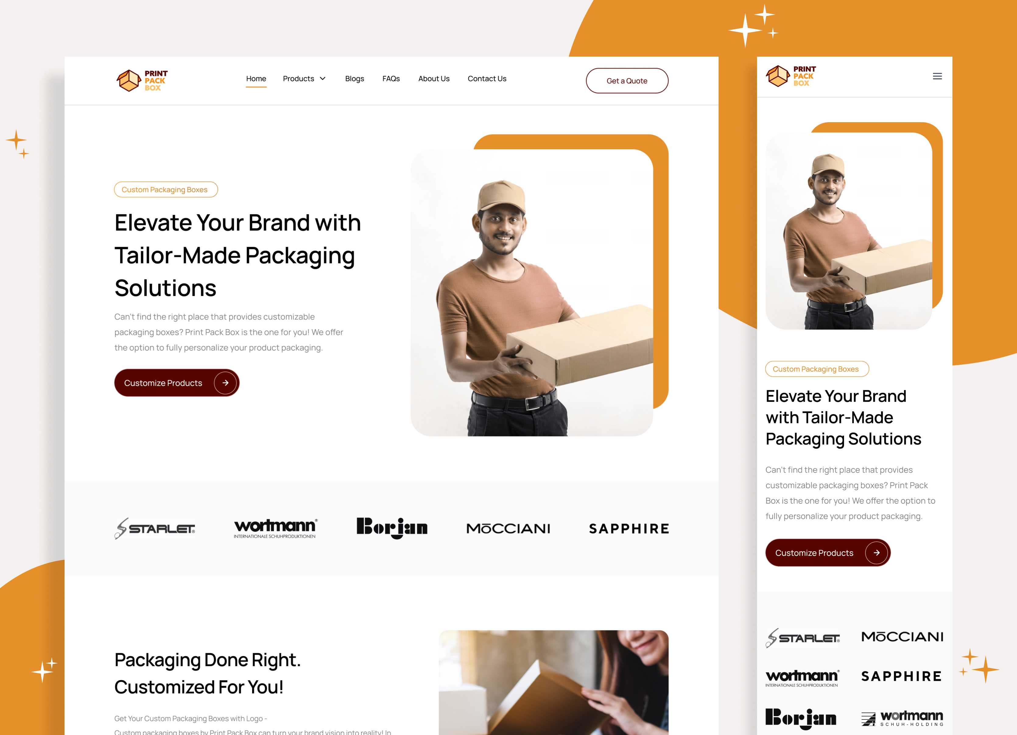 Custom box website & Web App Design. box box website boxes branding box branding ui custom custom box custom branding design own box design uiux webapp website