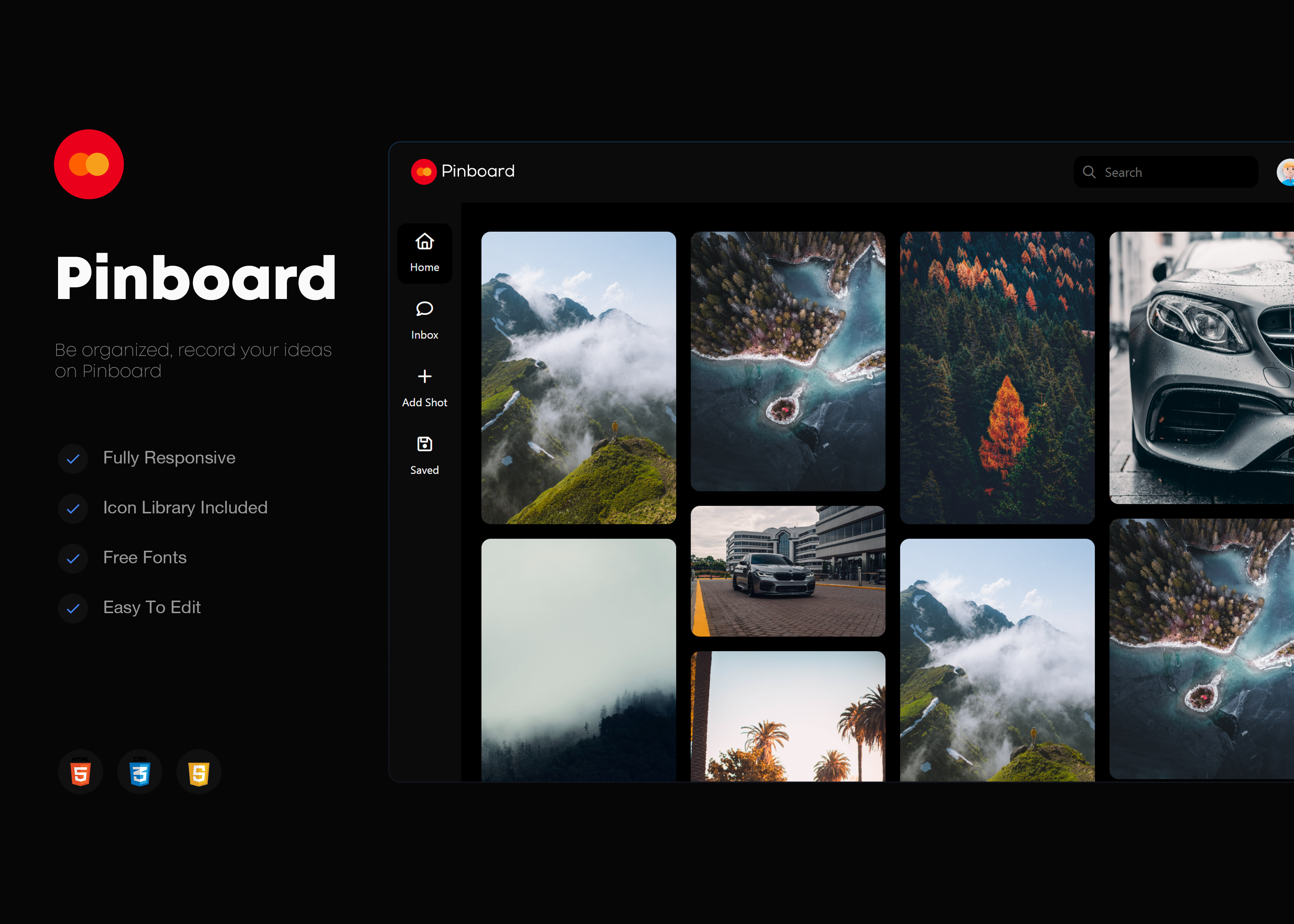 Pinboard Website Project branding css design graphic design html illustration js logo mahdi rabiee mohammad mahdi rabiee pinboard pinboard website project ui ux vector website