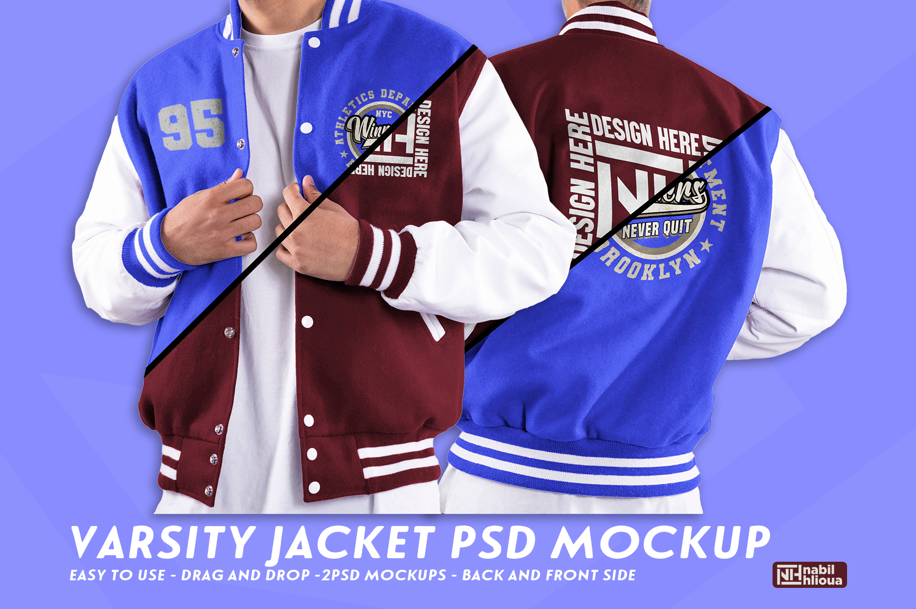 Varsity letterman clearance jacket mockup psd