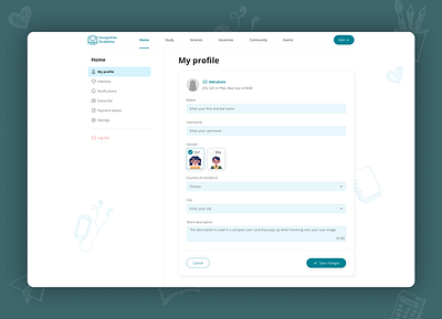 DesignKids Academy dashboard design f figma form interface my profile ui website