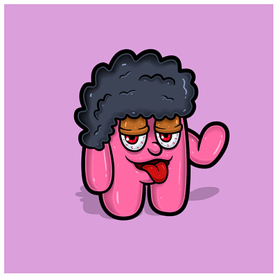 Monster Pink Gum Characters Cartoon. branding graphic design