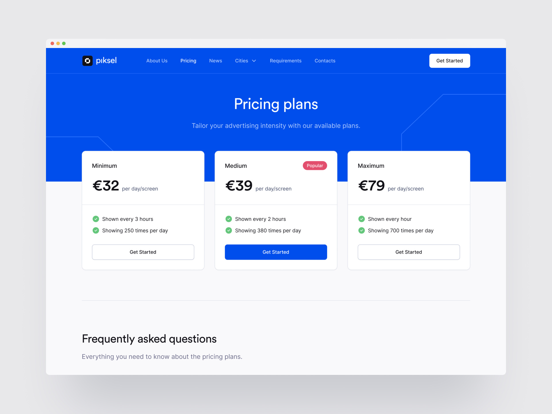 Pricing Page — Piksel billing clean design minimal minimalism plans pricing design pricing page pricing table product design ui ui design user interface ux design web design