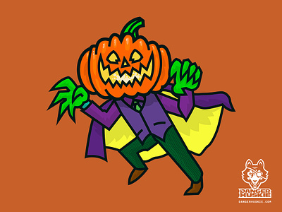 Jack O'Lantern in a Cape cape claws halloween illustration illustrator jack o lantern pinstripes pumpkin suit vector