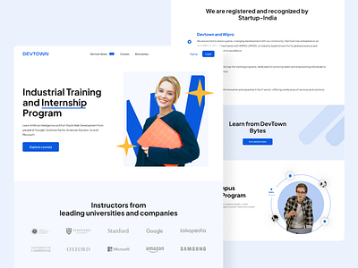 DevTown - Landing Page Redeign courses page education educationsal landing page redesign