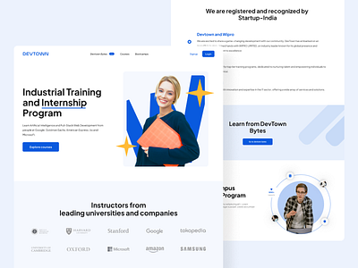 DevTown: Landing Page Redeign devtown eduction industry product design