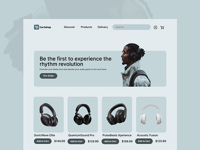 E-Commerce Tech Store e commerce ecommerce figma headphones hero landing page store tech web design