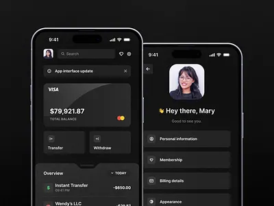 💸 Minimalistic Banking App app banking buy crypto finance landingpage money nft transfer ui userexperience userinterface ux web3 withdraw