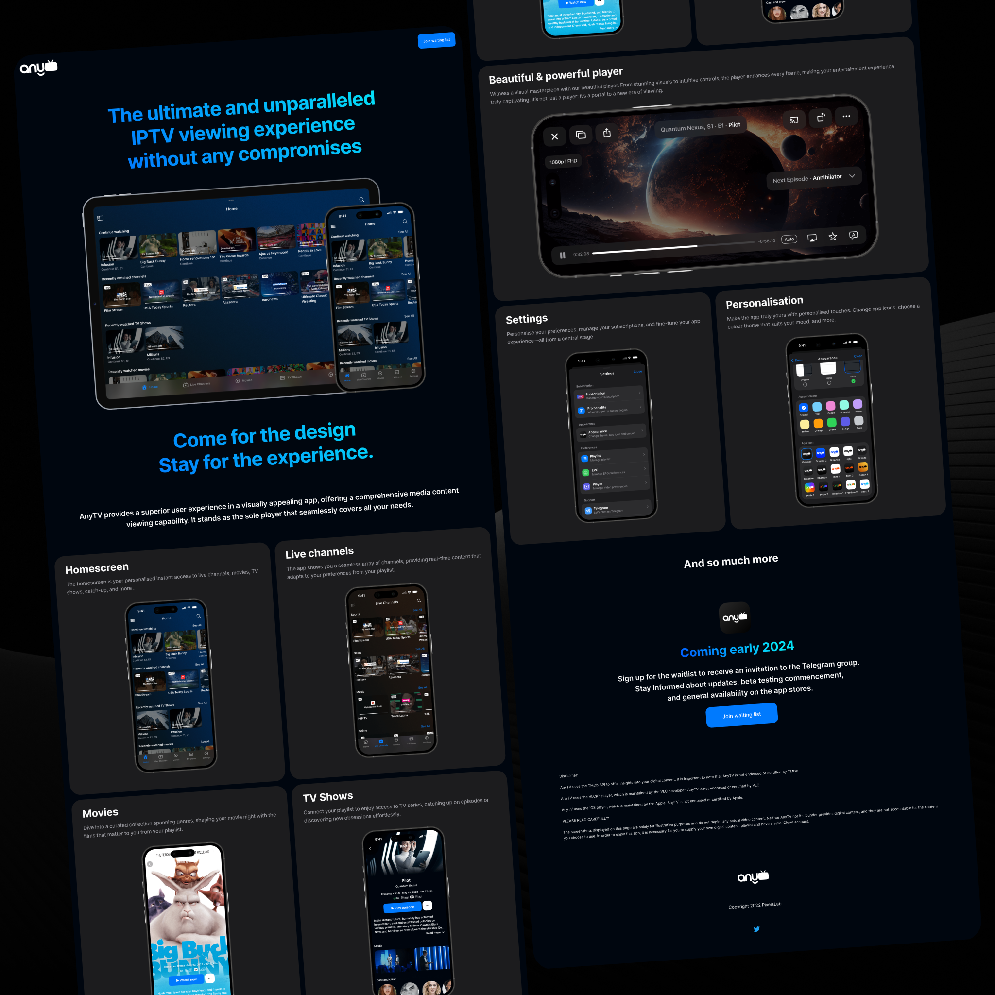 AnyTV app website design app apple dark mode design ui uiux video