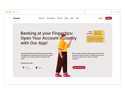 Banking app landing page design banking design landingpage website