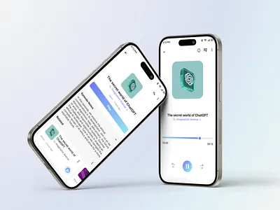 AI Podcast App Design ai app design app ui branding design flat art graphic design illustration logo mobile mobile app mobile screen mockup podcast app ui ui design user experience user interface ux ux design