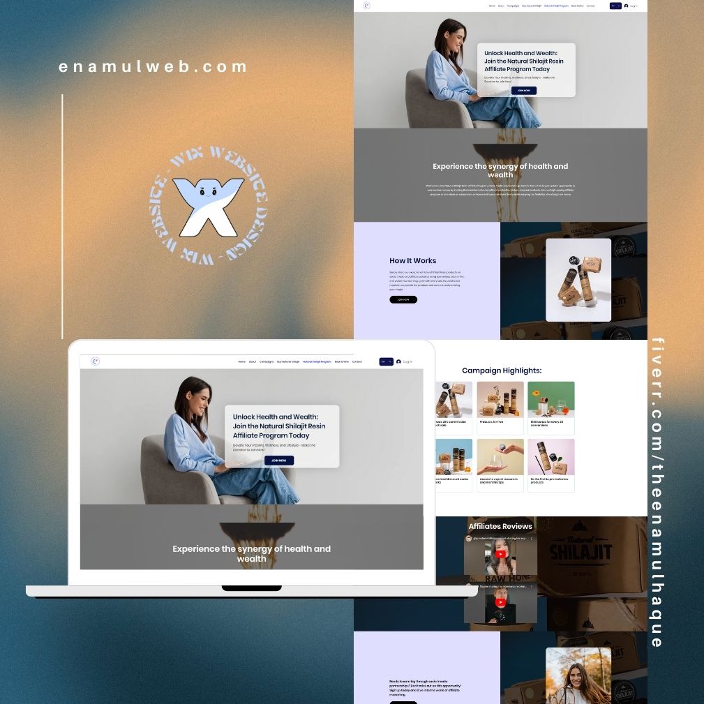 Shilajit product landing page design using Wix brand business fiverr fiverr freelancer freelancer web design web development website design business wix wix website design